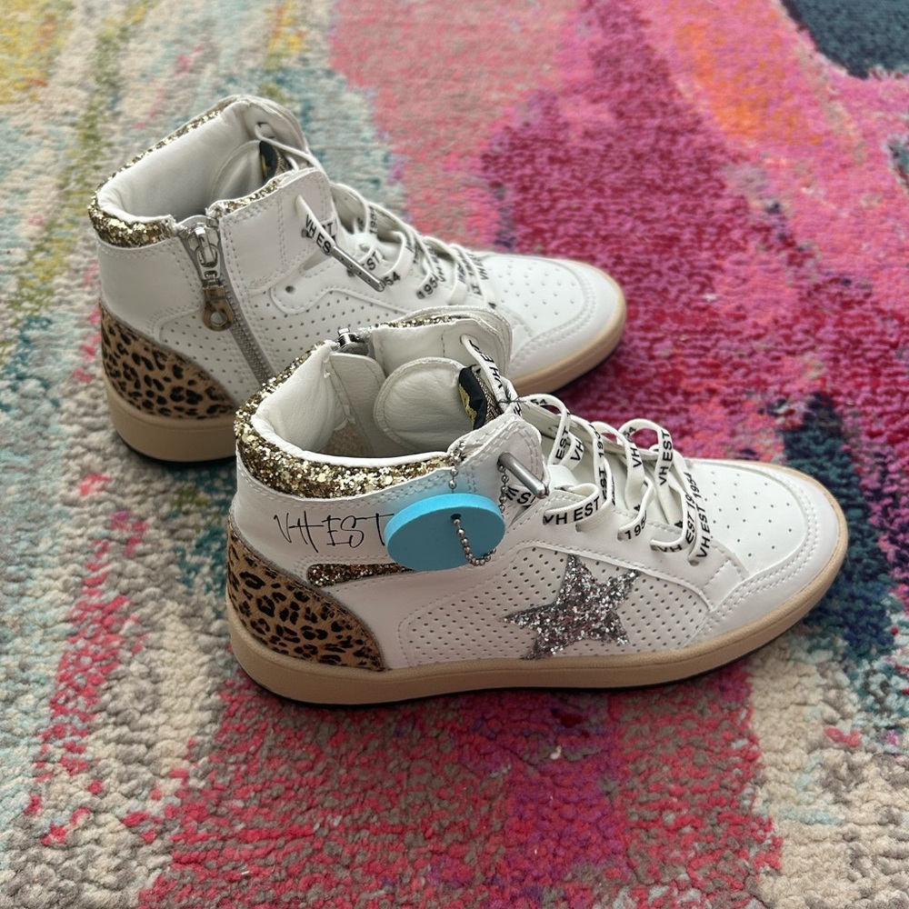 VINTAGE HAVANA Mavis Leather High Top Sneakers New